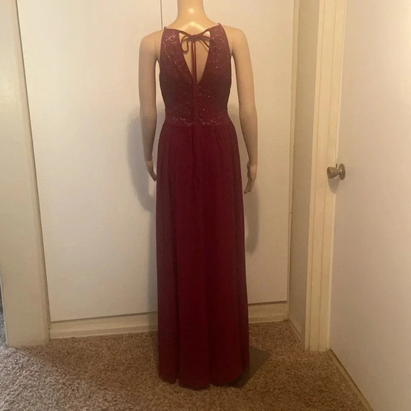 Morgan & Co maroon burgundy formal prom dress size 6 - Picture 6 of 12